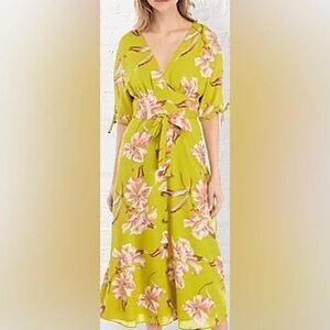 June & Hudson Olive Floral Maxi Dress